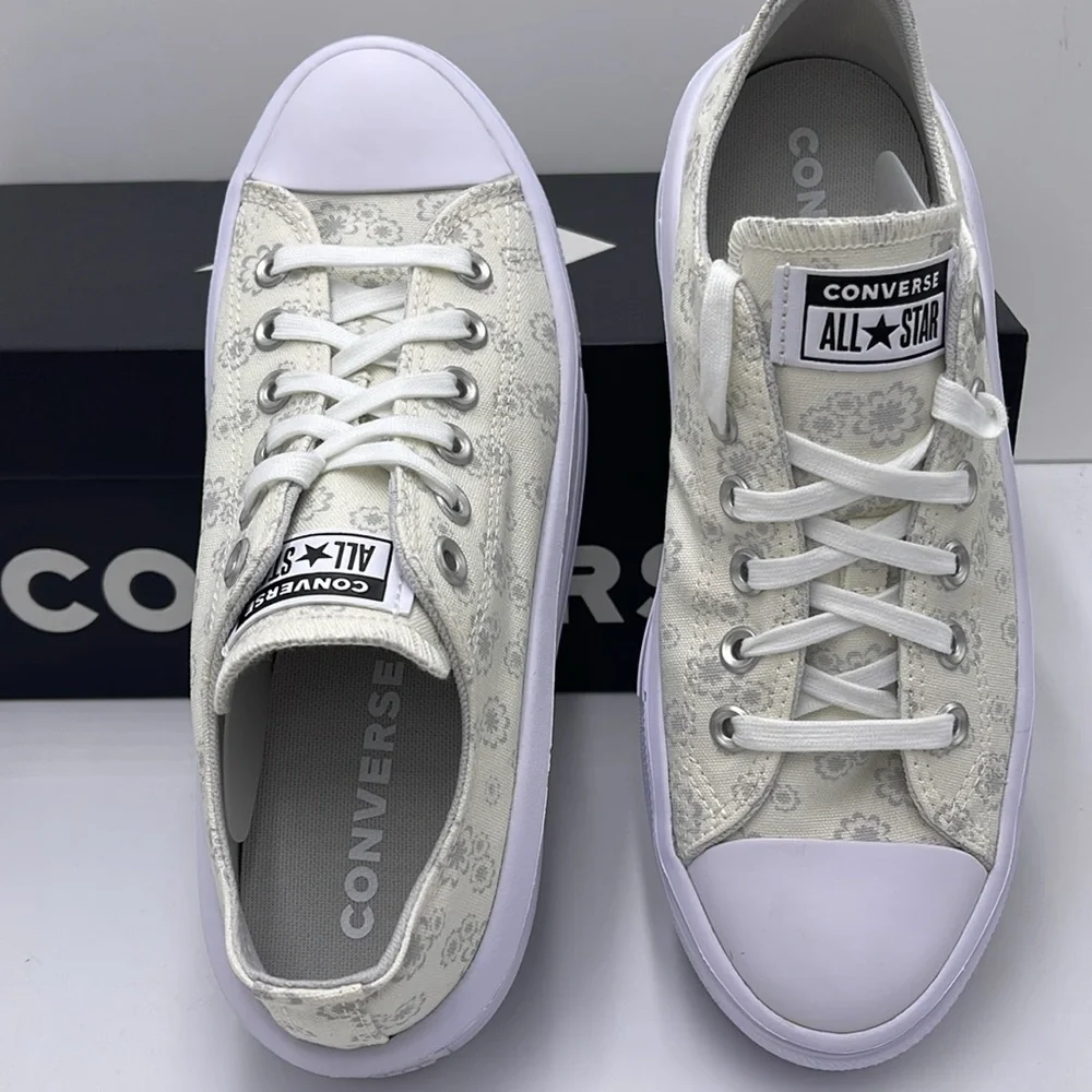 Converse WMNS White Sneakers Platform A00841C CTAS MOVE OX WHITE/MOUSE/WHITE